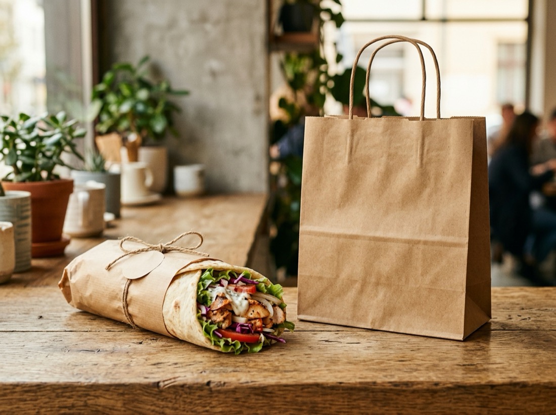 Verpacktes Essen zum Mitnehmen